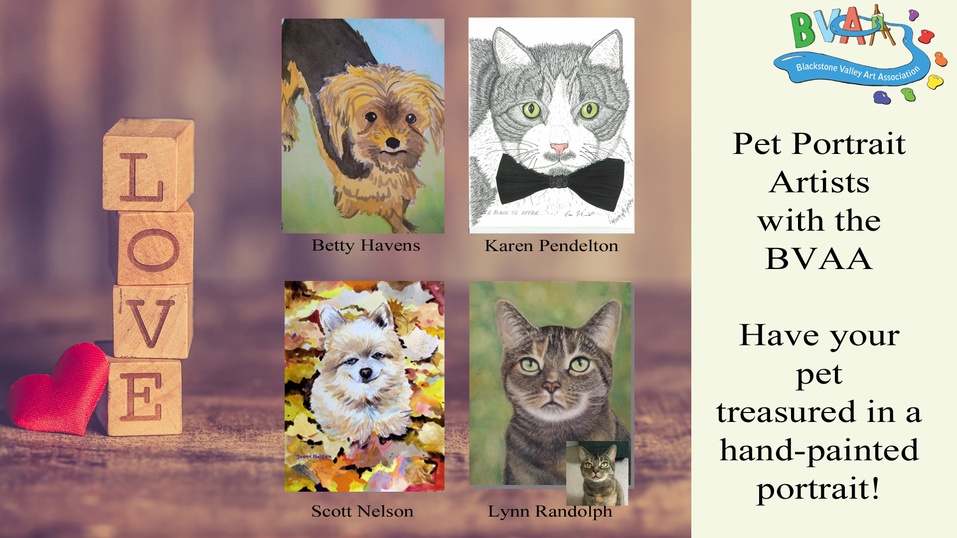 BVAA Pet Portrait Painters Blackstone Valley Art Association