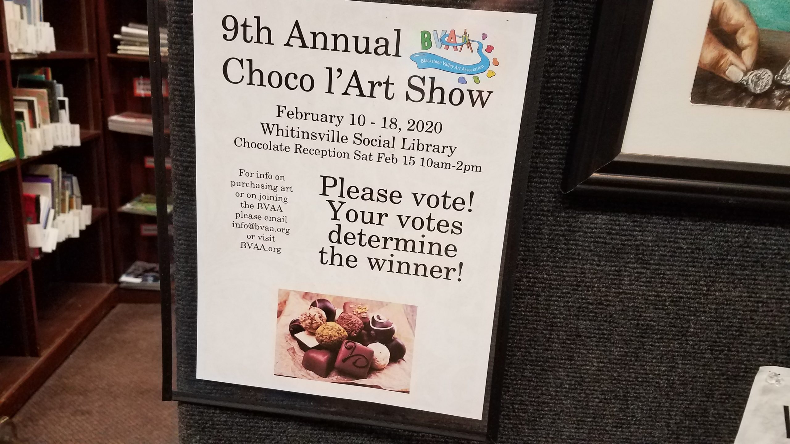 Choco l’Art Whitinsville Library Setup 2020 – Blackstone Valley Art ...