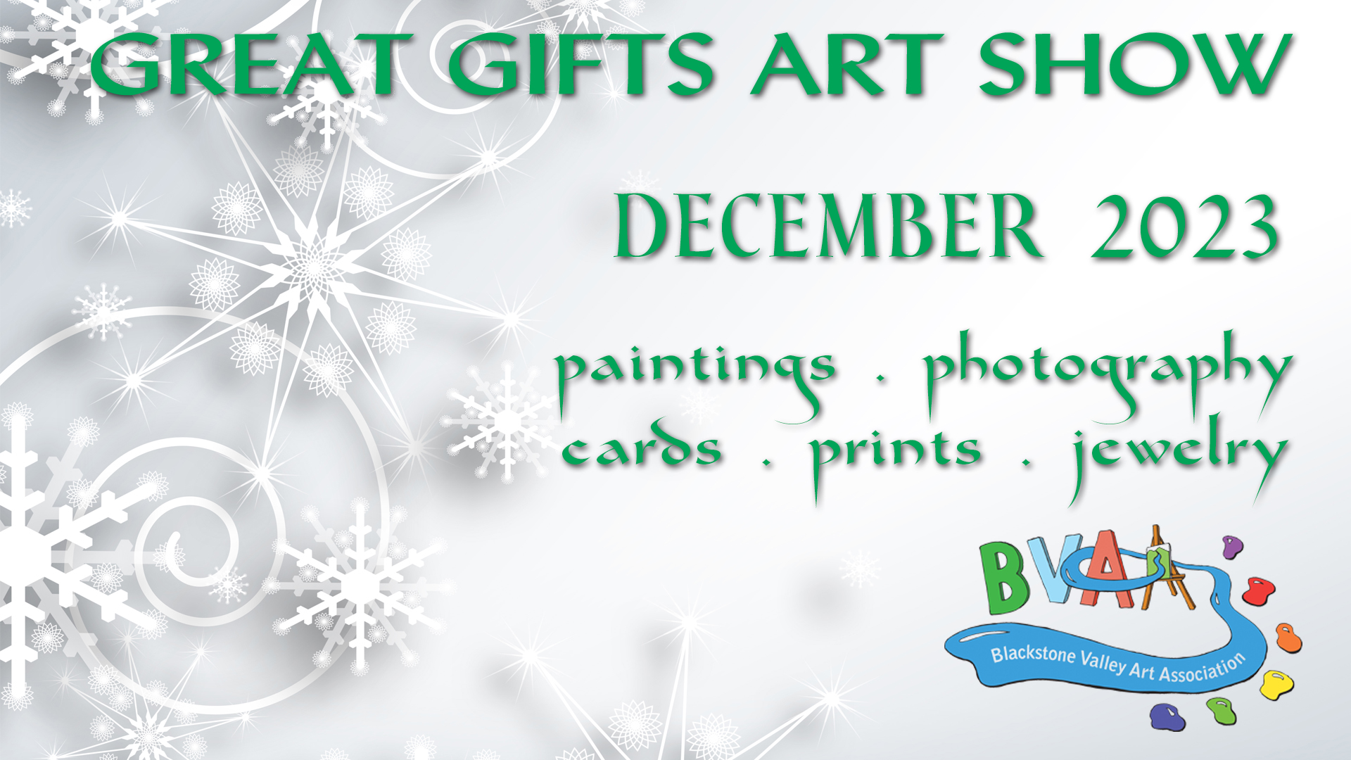 BVAA Great Gifts Art Show December 2023 Blackstone Valley Art