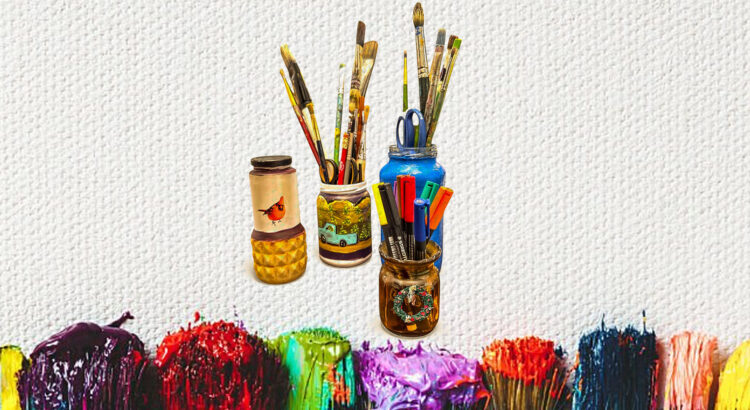 Hand Painted Decorated Glass Accessory Jars Examples By Laura Cenedella